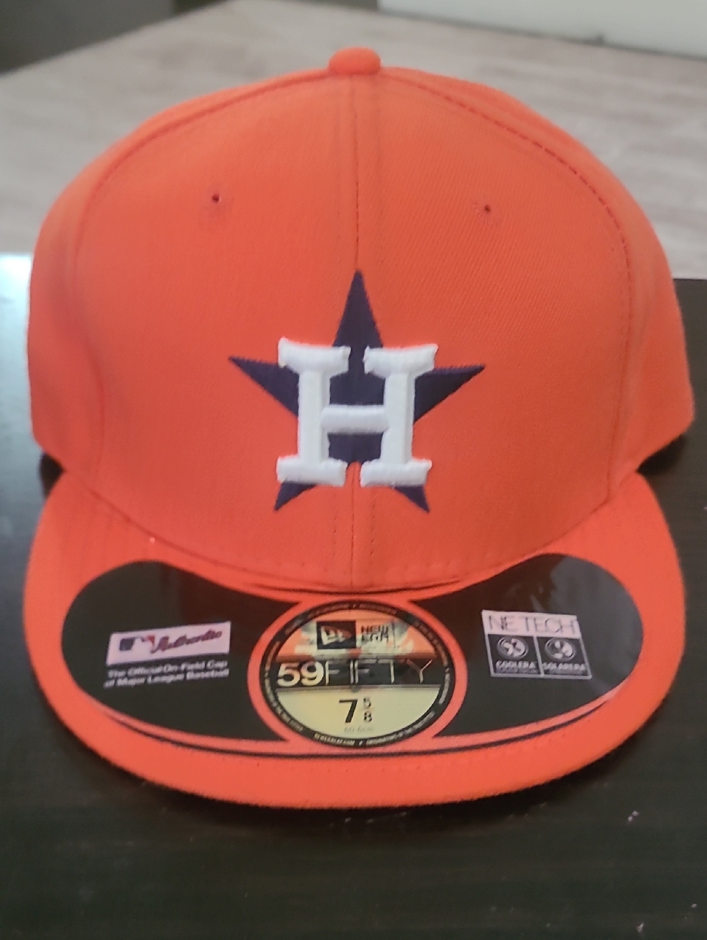 New Era Orange Houston Astros Fitted Cap with Navy Star and White H